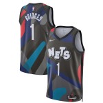 Maillot NBA Brooklyn Nets Mikal Bridges Nike 2023-24 City Edition Noir Swingman - Homme